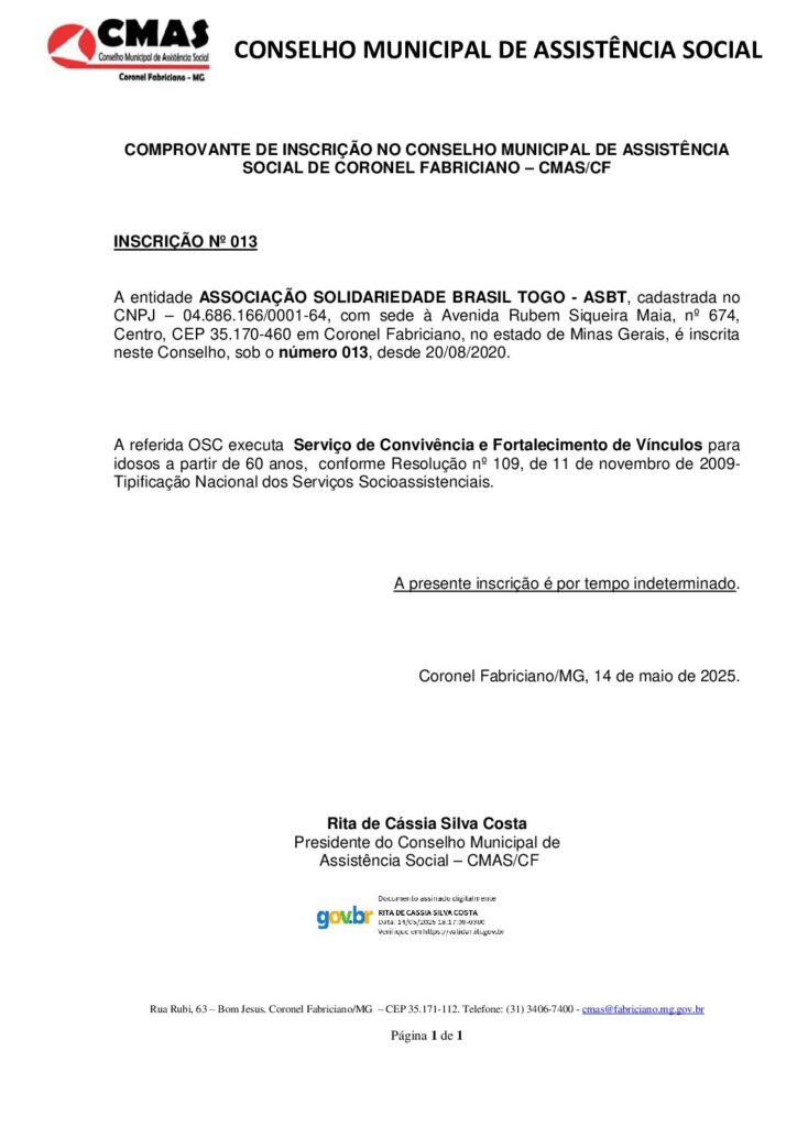 thumbnail of Inscrição CMAS 2025